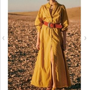 Sezane Havane dress in ochre